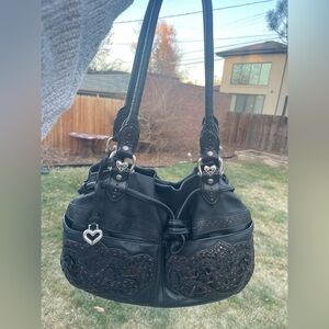 Brighton Black and Brown Lolita Shoulder Bag
